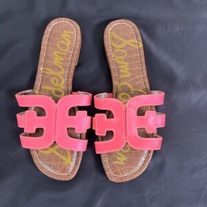 Sam Edelman Bay Pink Leather Slide Sandals Flat Slides Womens 7